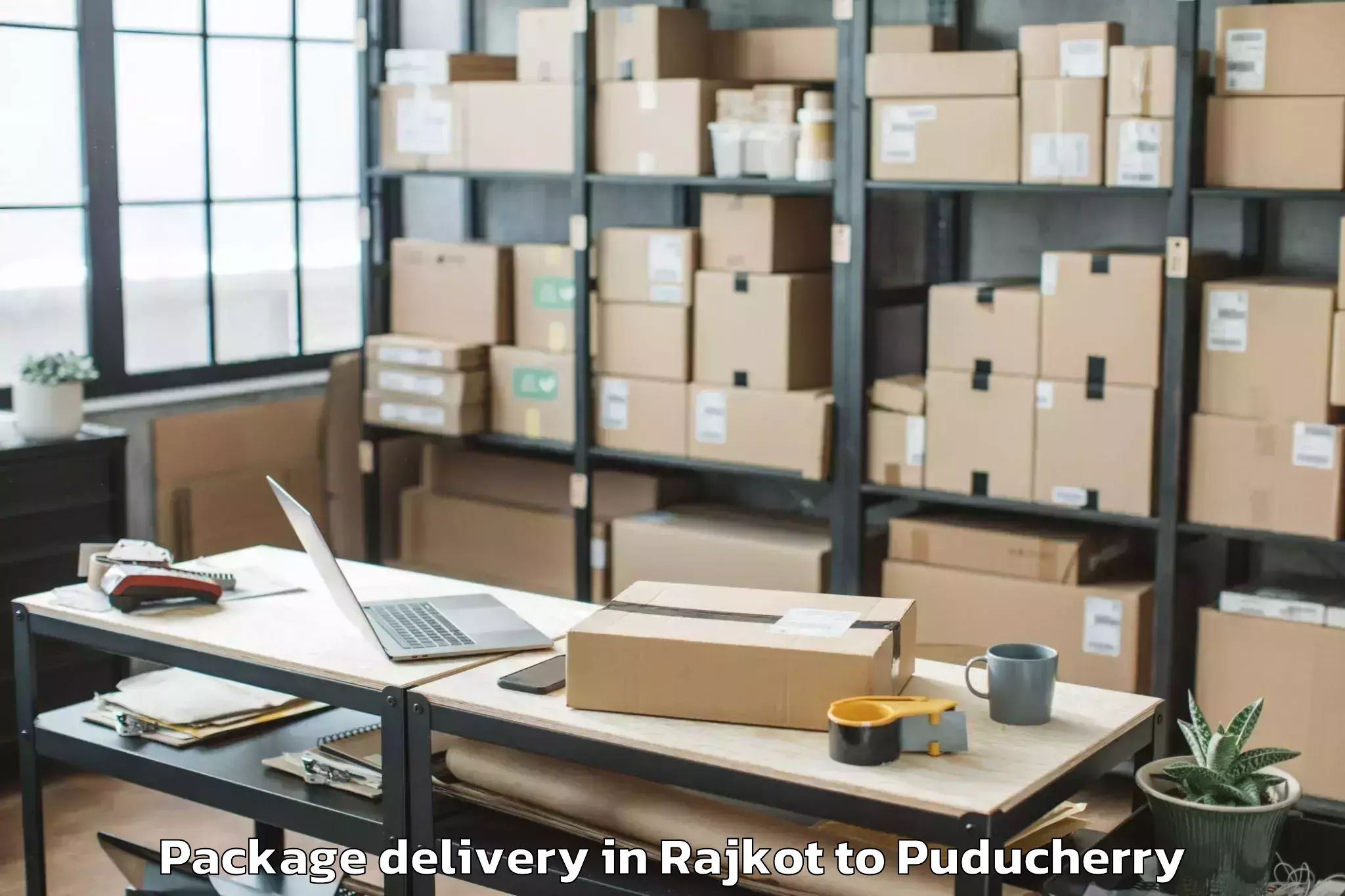 Top Rajkot to Pondicherry University Puduche Package Delivery Available